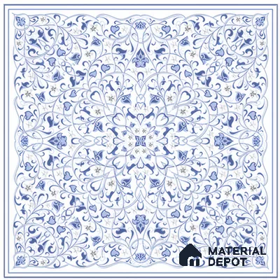 Moroccans Wall & Floor Tile TL 07247 B Azure Lace 1 ft x 1 ft Ceramic Matte Finish - 9 mm | 2 mm Spacer is Mandatory | Suitable For Bathroom, Kitchen, Dining Area | Please Expect a Slight Variation of Pattern